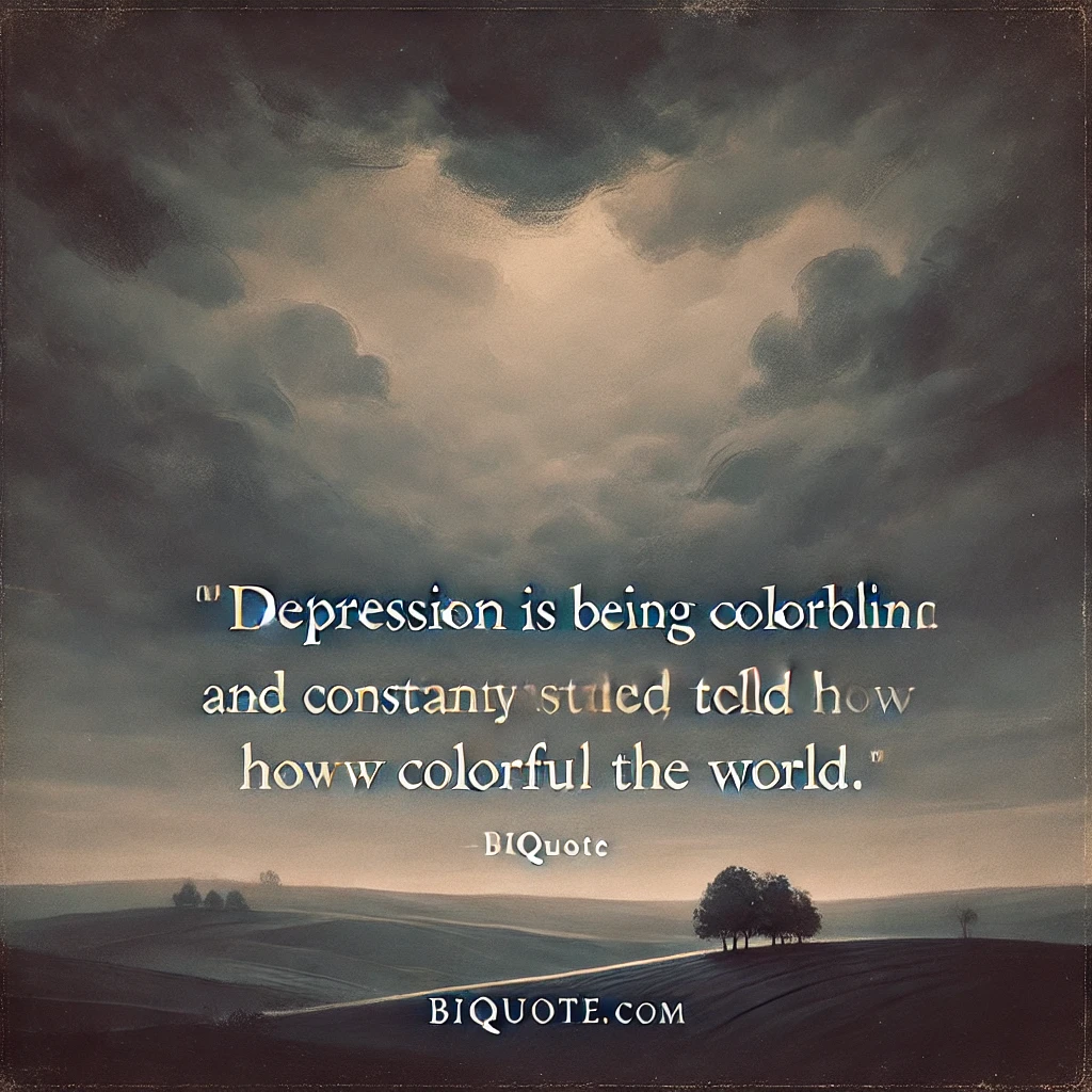 Depression is being colorblind and constantly told how colorful the world is.