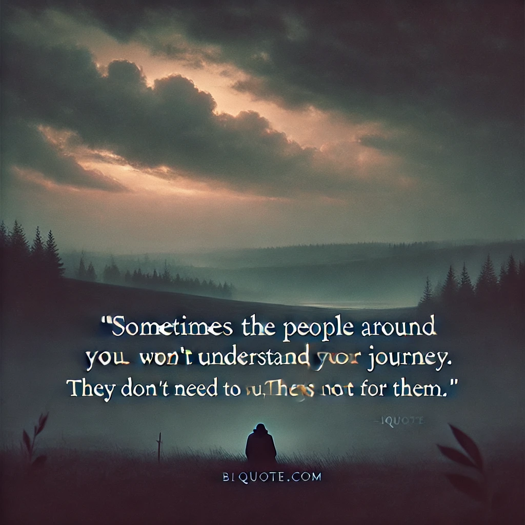 Sometimes the people around you won't understand your journey. They don't need to. It's not for them.