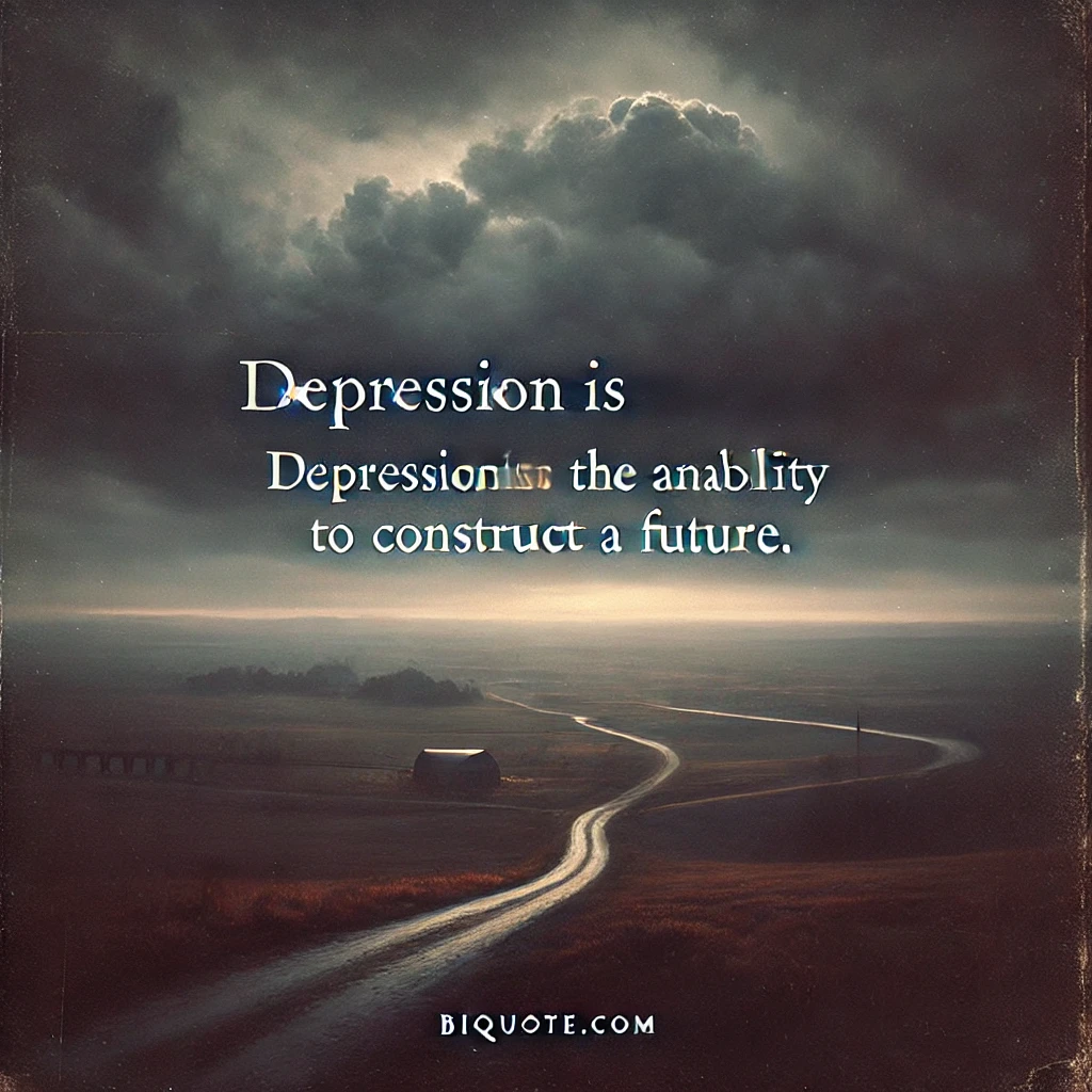 Depression is the inability to construct a future.