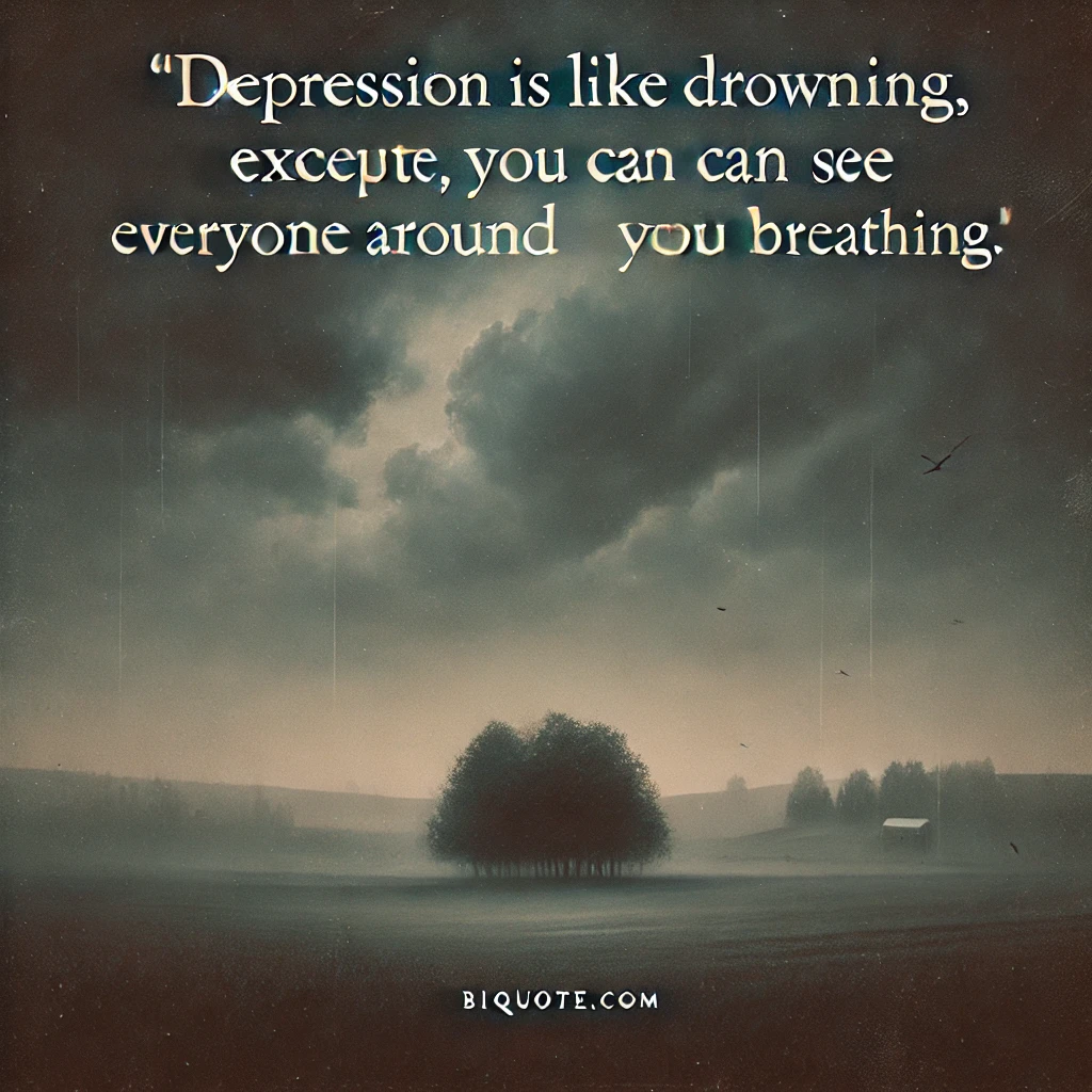 Depression is like drowning, except you can see everyone around you breathing.