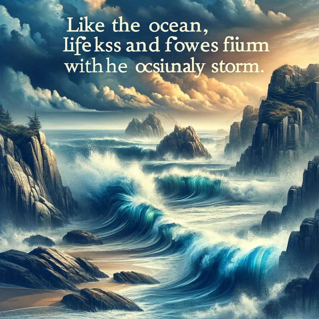 Like the ocean, life ebbs and flows with the occasional storm