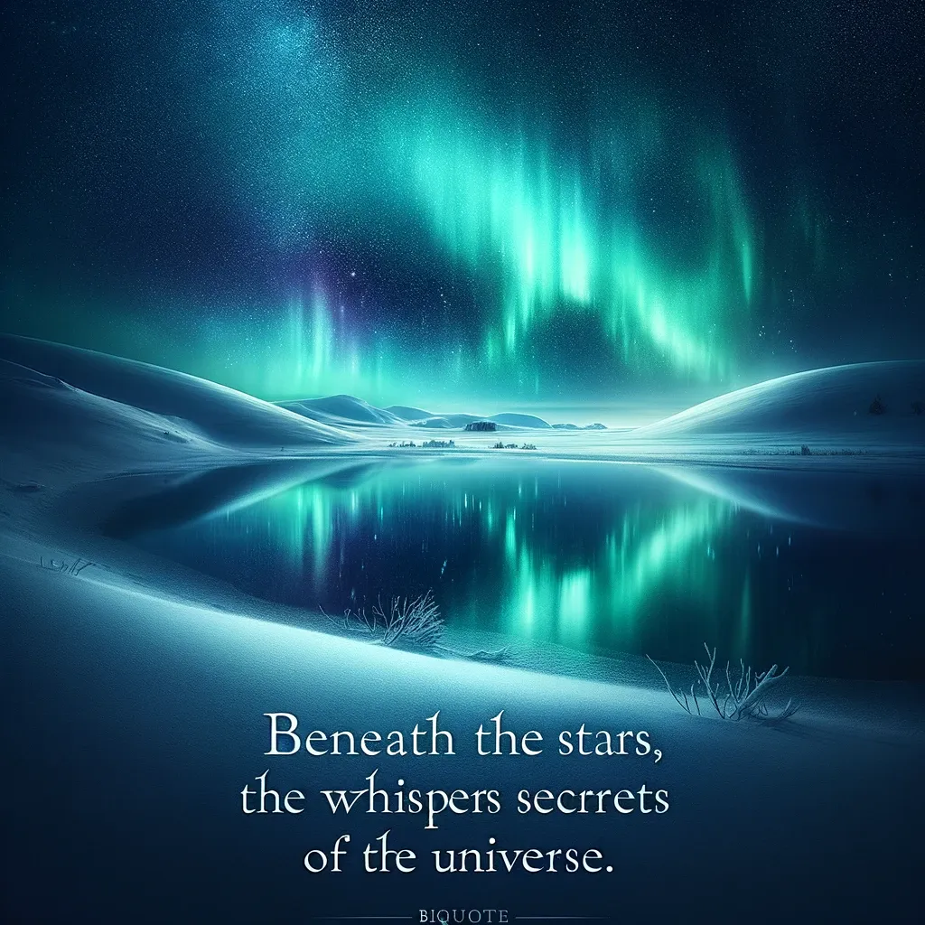 Beneath the stars, the snow whispers secrets of the universe.