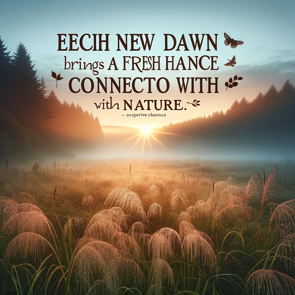 Each new dawn brings a fresh chance to connect with nature.