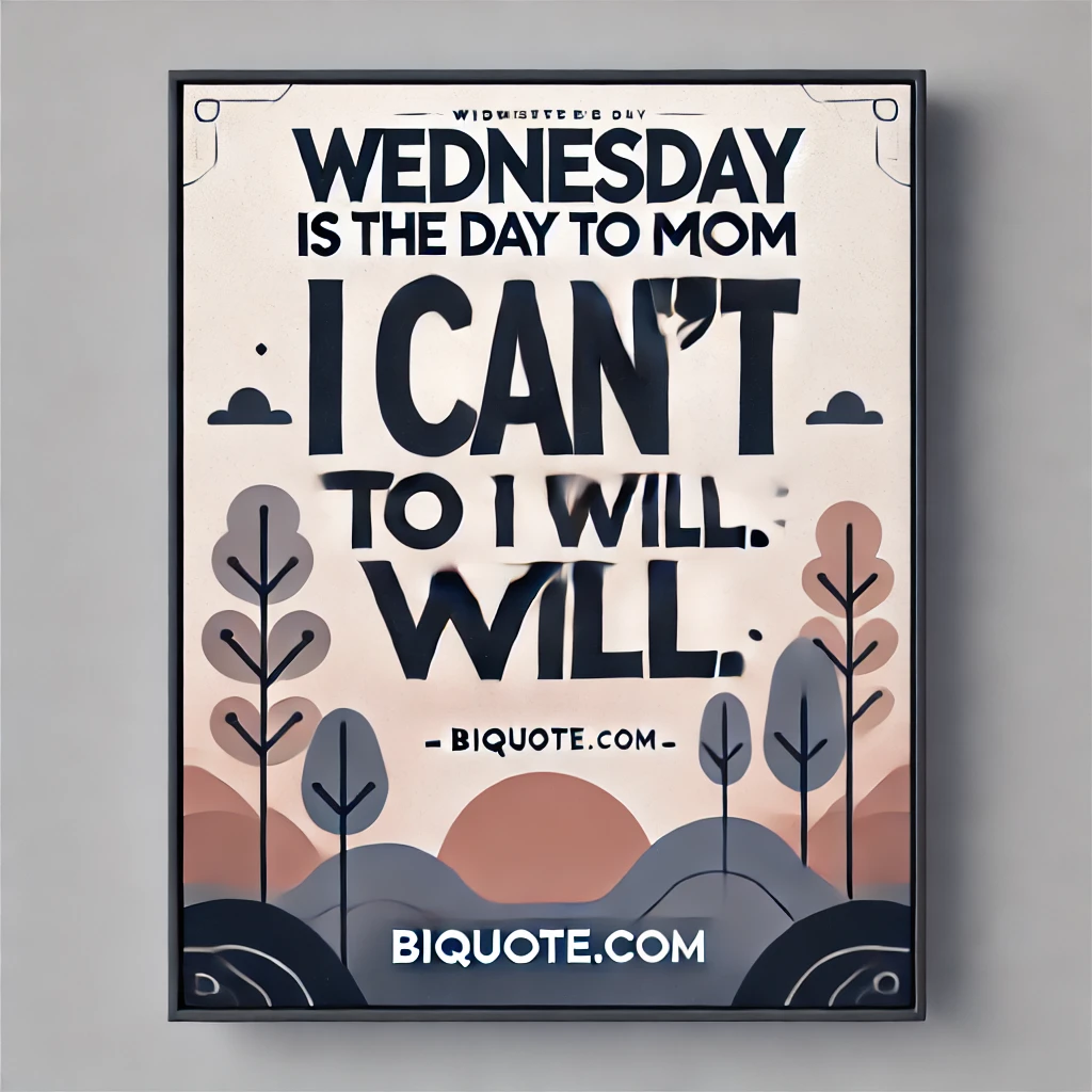 A motivational background with the quote 'Wednesday is the day to move from I can't to I will.'